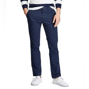 NWT Polo Ralph Lauren Men’s Navy Blue Drawstring Stretch Tailored Pants Size L